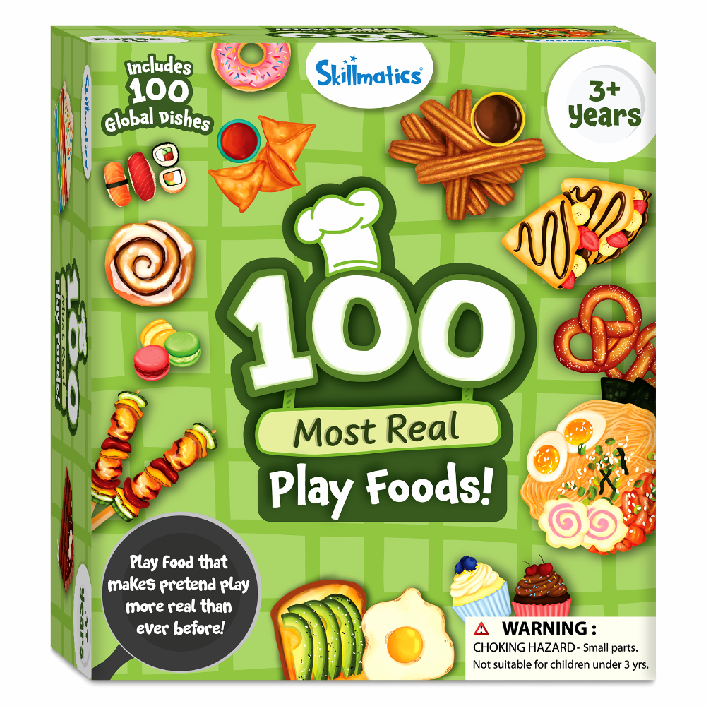 Skillmatics Pretend Play Playset 100 Most Real Play Foods