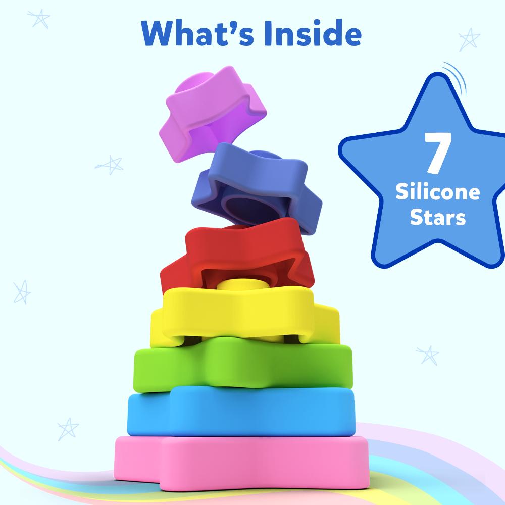 Skillmatics Silicone Stacking Toys Starry Stacker