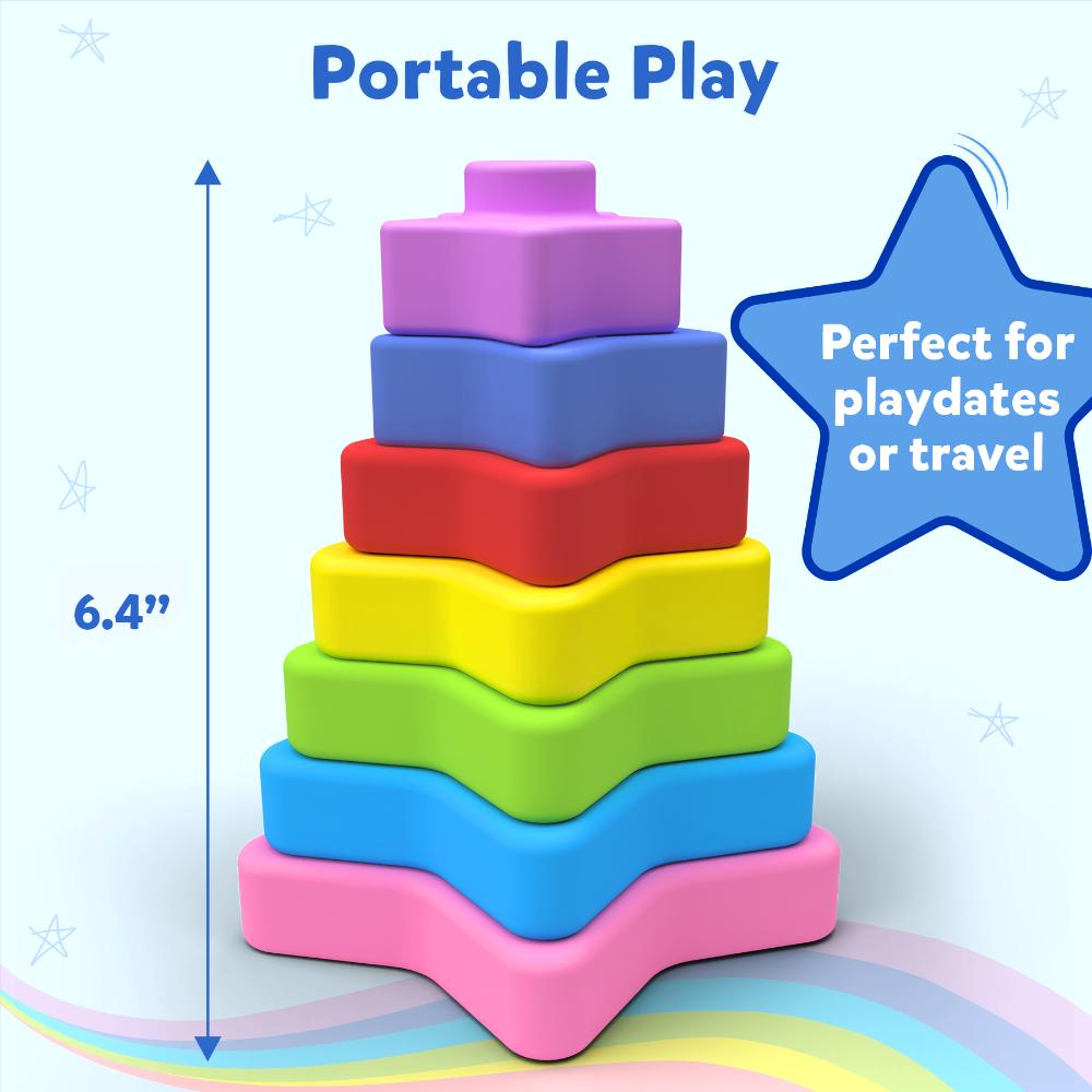 Skillmatics Silicone Stacking Toys Starry Stacker