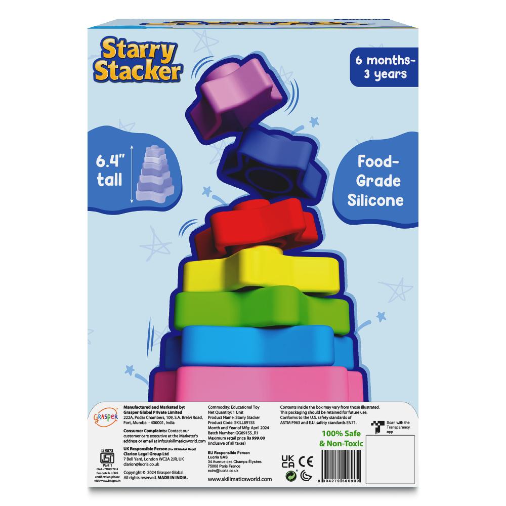 Skillmatics Silicone Stacking Toys Starry Stacker