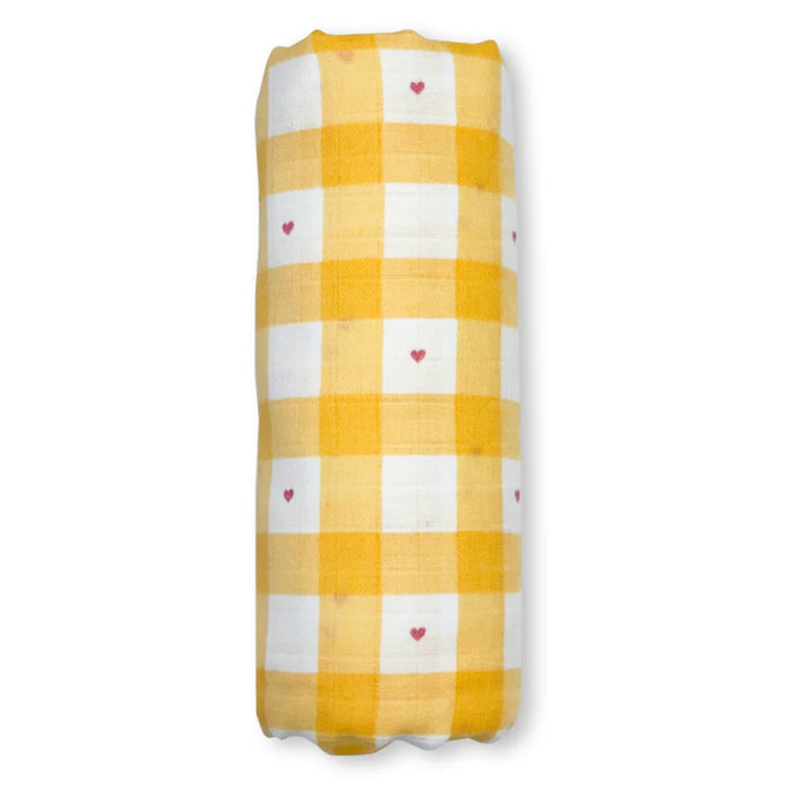 Nintara Baby Swaddle for Newborns – Organic Muslin Cotton - Sunshine Yellow