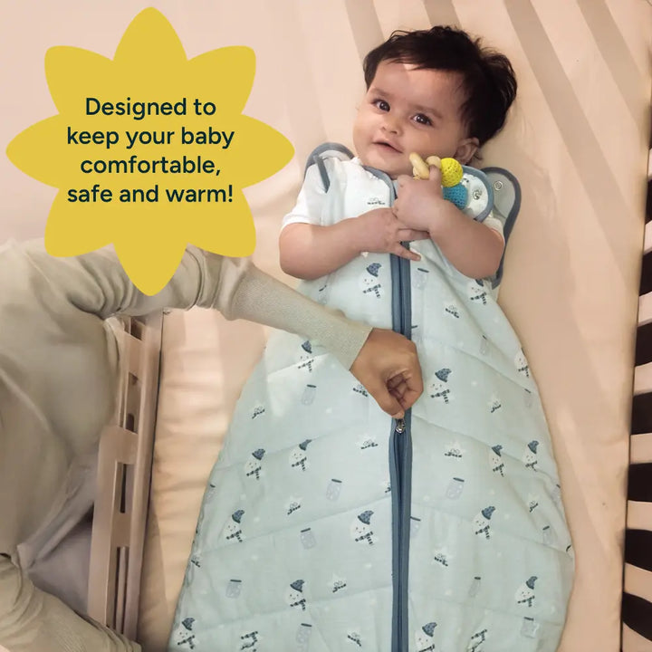 Nintara Baby 1.5 TOG Sleep Sack  -  Premium Organic Cotton, Soft, Breathable, Winter Swaddle &amp; Wearable Blanket for Newborns, Infants (0 - 6 Months), Unisex Baby Sleeping Bag, Gifts for Babies - Moonlit Magic