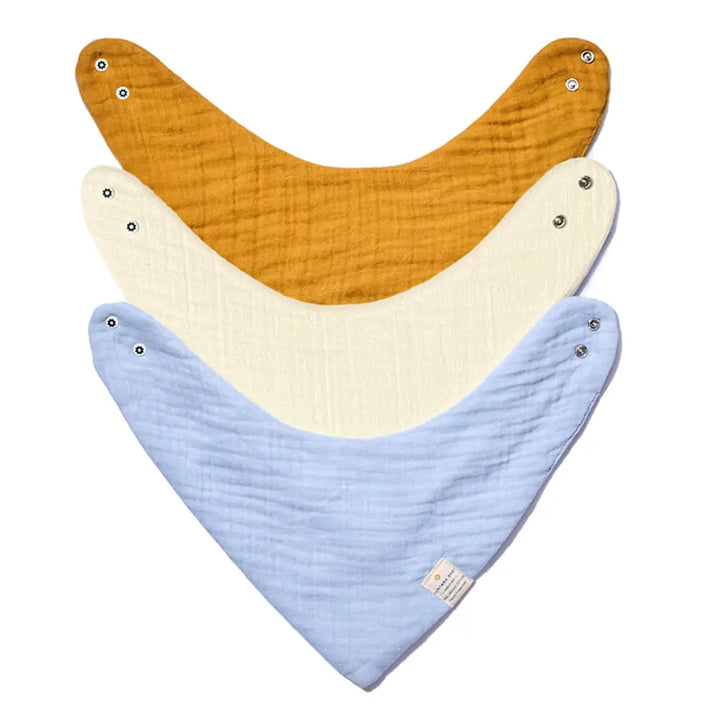 Nintara Baby Bandana Bibs – 100% Organic Muslin Cotton - Solids