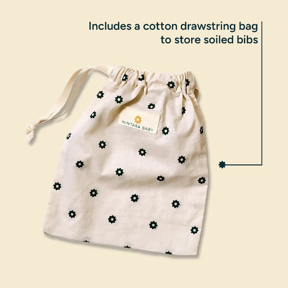 Nintara Baby Bandana Bibs – 100% Organic Muslin Cotton - Solids