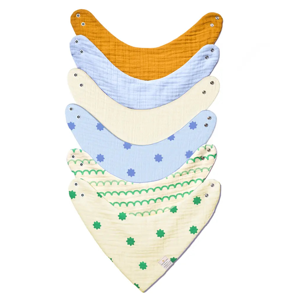 Nintara Baby Bandana Bibs – 100% Organic Muslin Cotton - Multicolour