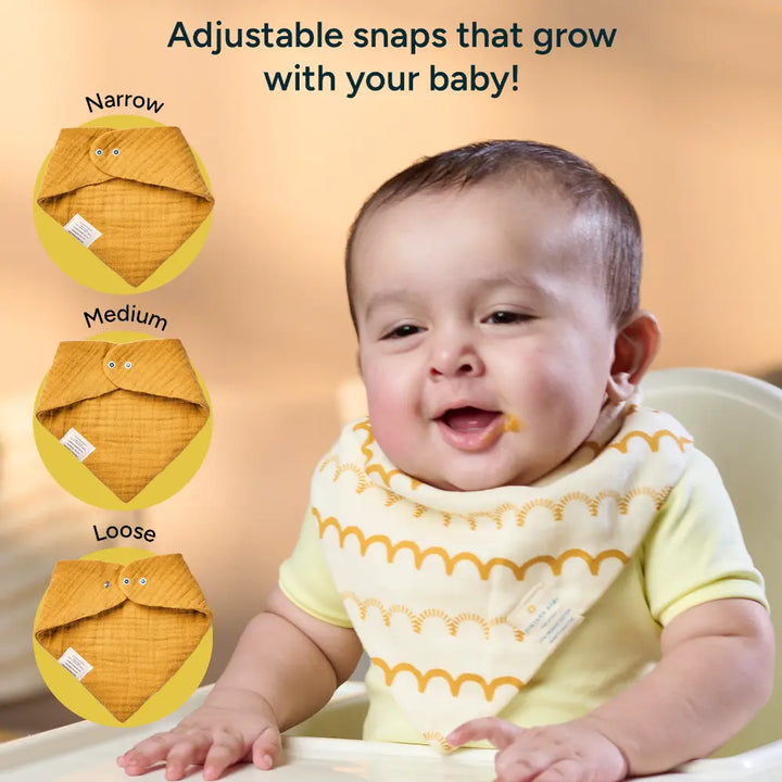 Nintara Baby Bandana Bibs – 100% Organic Muslin Cotton - Multicolour