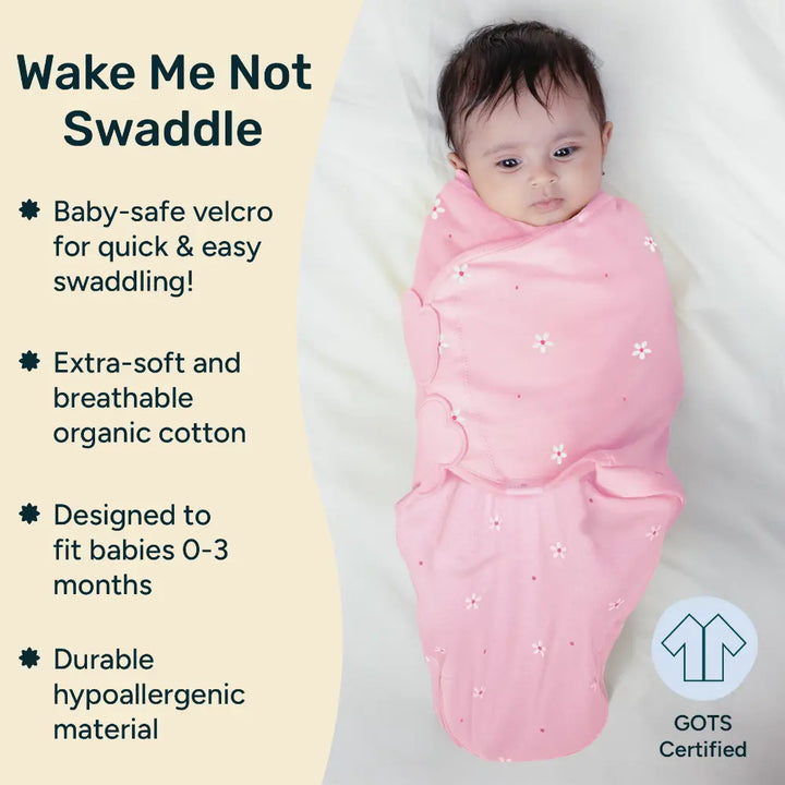 Nintara Baby Swaddle Wrap – Premium Organic Cotton - Pretty Petals