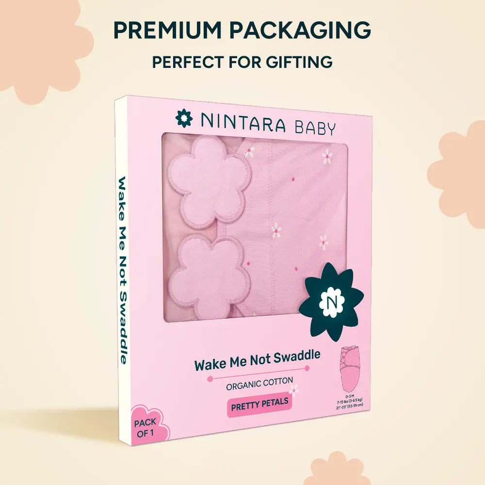 Nintara Baby Swaddle Wrap – Premium Organic Cotton - Pretty Petals