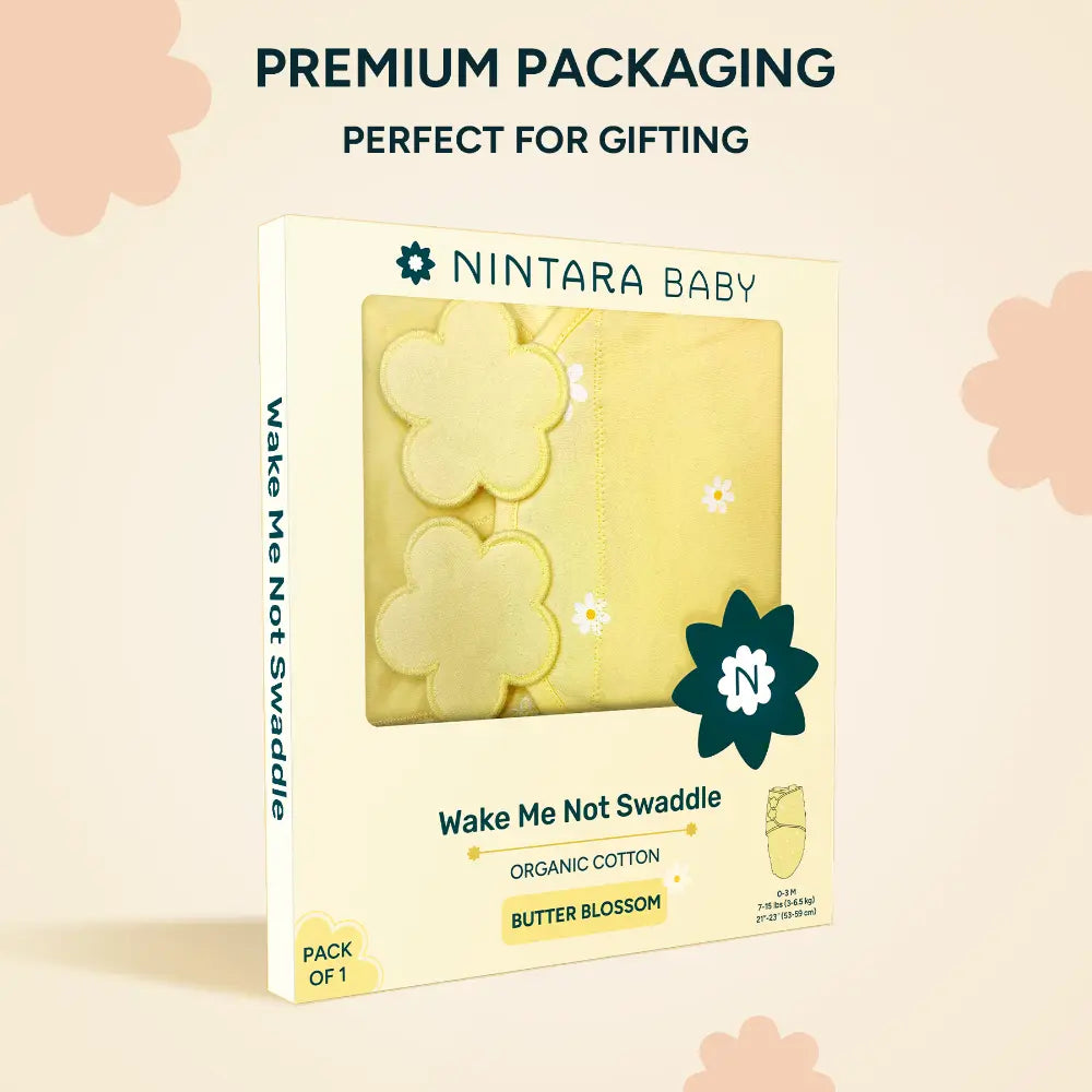 Nintara Baby Swaddle Wrap – Premium Organic Cotton - Butter Blossoms
