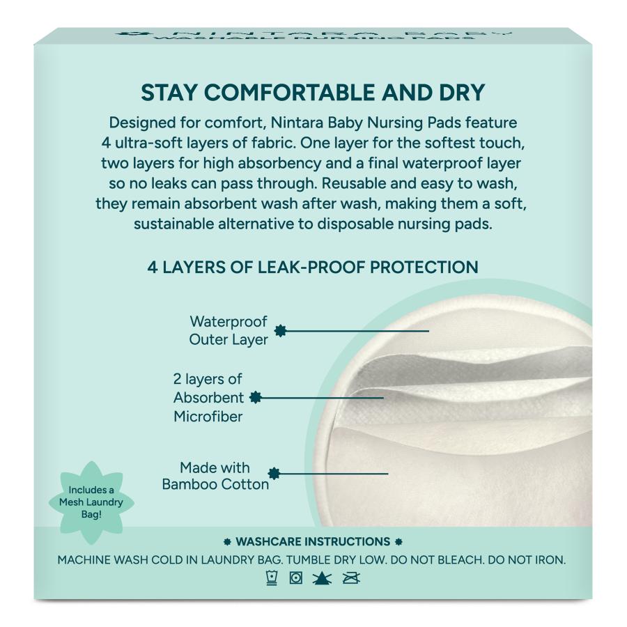 Nintara Baby Reusable Nursing Pads - Multicolour