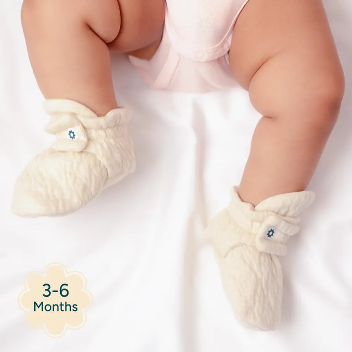 Nintara Baby Soft Cotton Booties - Warm White