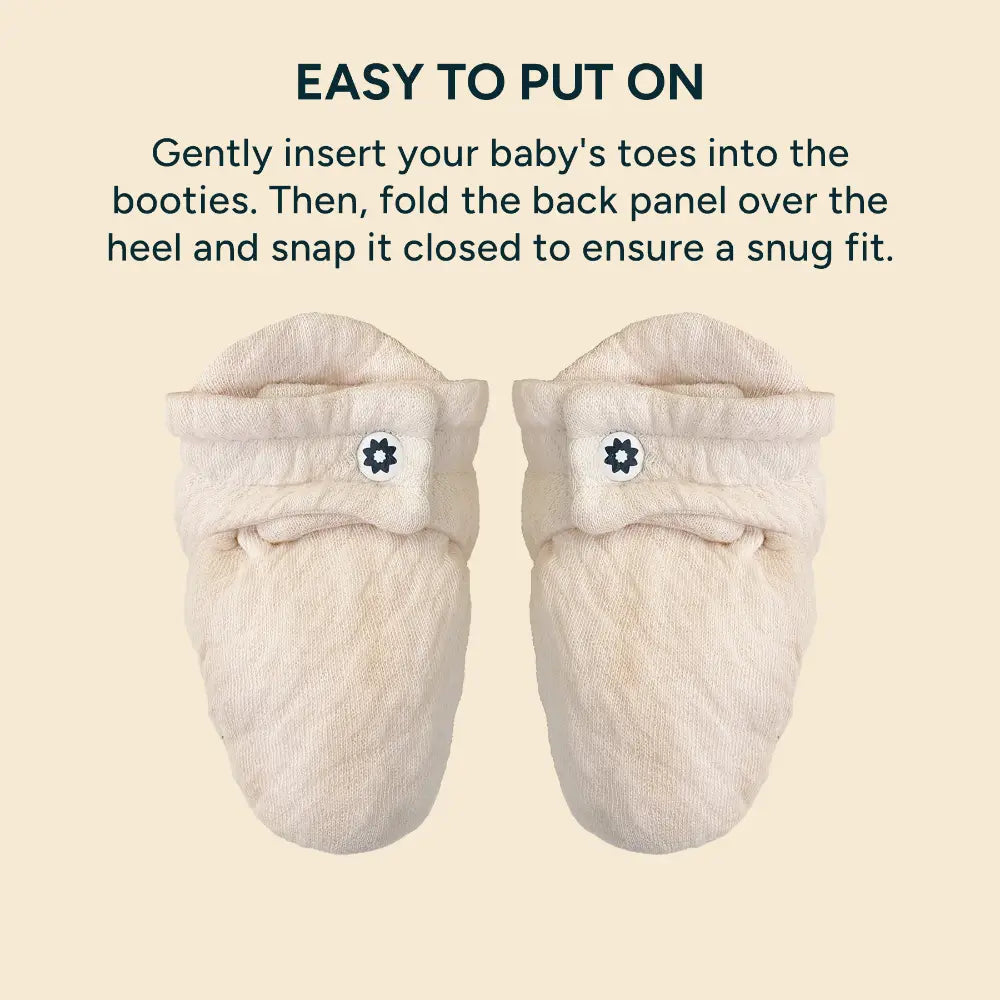 Nintara Baby Soft Cotton Booties - Warm White