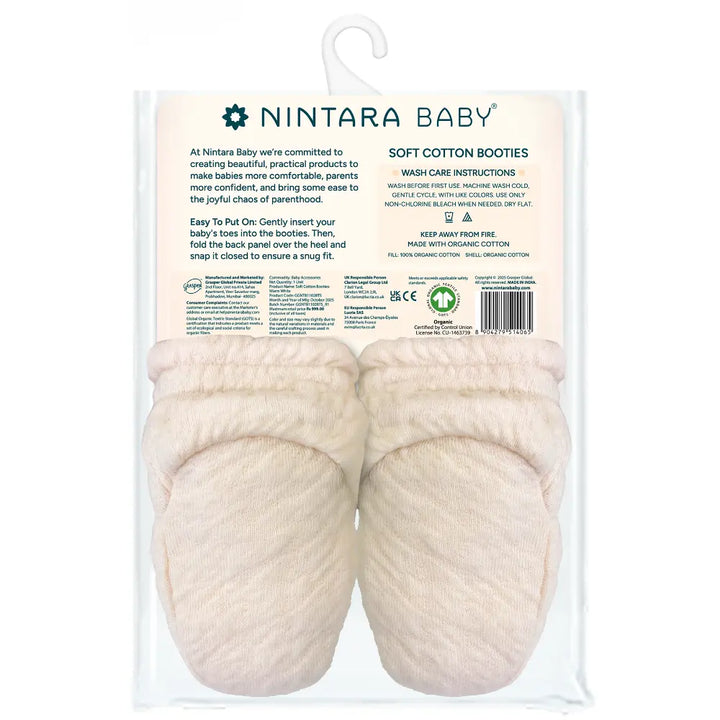 Nintara Baby Soft Cotton Booties - Warm White