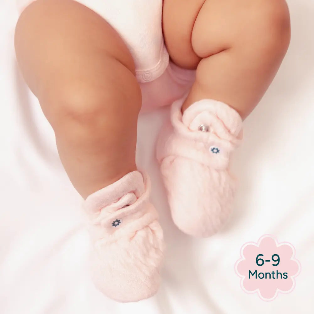Nintara Baby Soft Cotton Booties - Pretty Pink (6-9M)