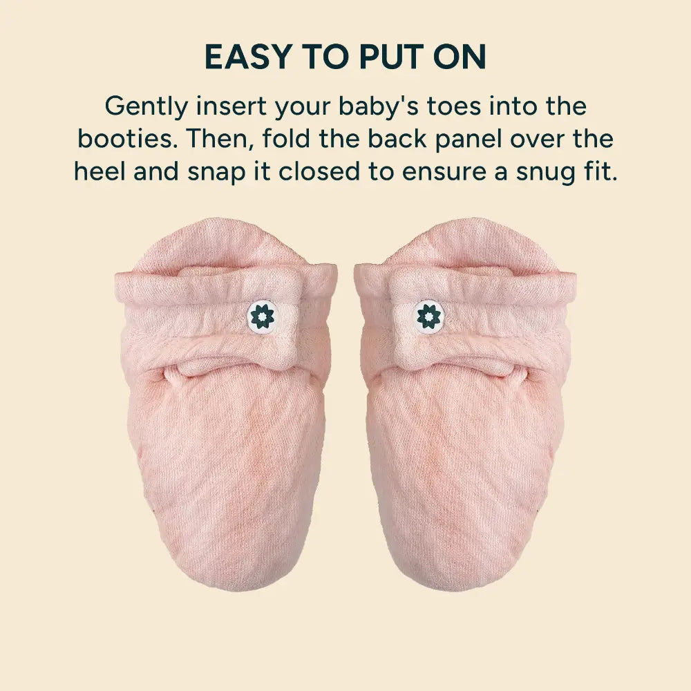 Nintara Baby Soft Cotton Booties - Pretty Pink (6-9M)