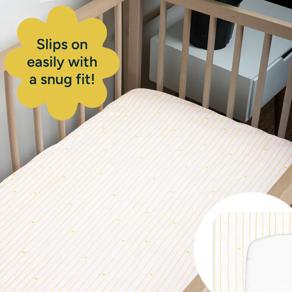 Nintara Baby Fitted Crib Sheet – 100% Organic Cotton Jersey, 52 x 28 Inches - Cocoa Hearts