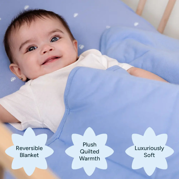 Nintara Baby Little Comforter Blanket – Organic Cotton Blanket, 30" x 40" | Vroom Vroom! Warm