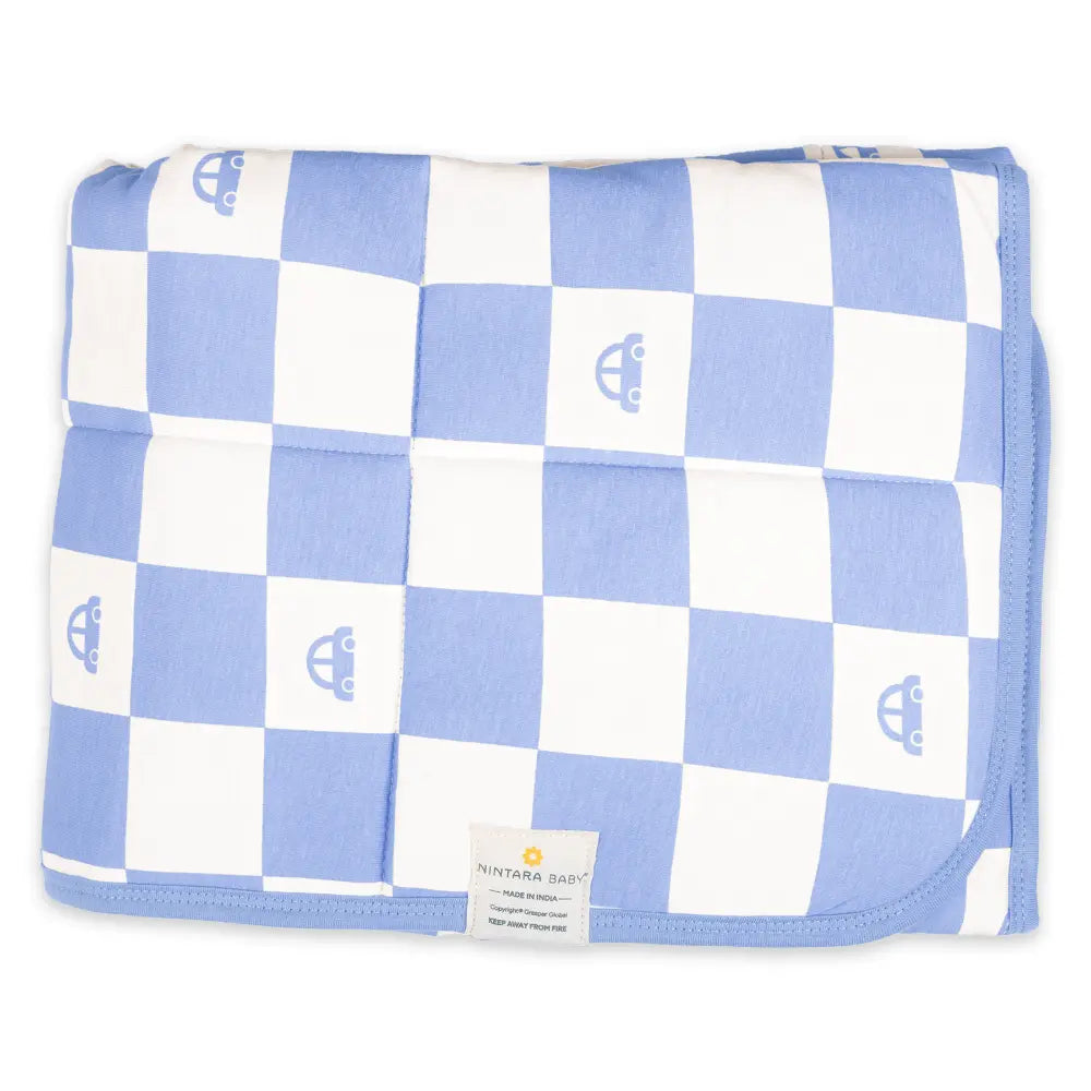 Nintara Baby Little Comforter Blanket – Organic Cotton Blanket, 30" x 40" | Vroom Vroom! Warm