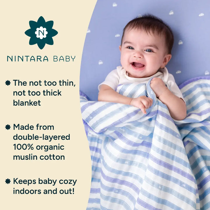 Nintara Baby The Everyday Blanket - (Medium Blanket) - Vroom, Vroom!