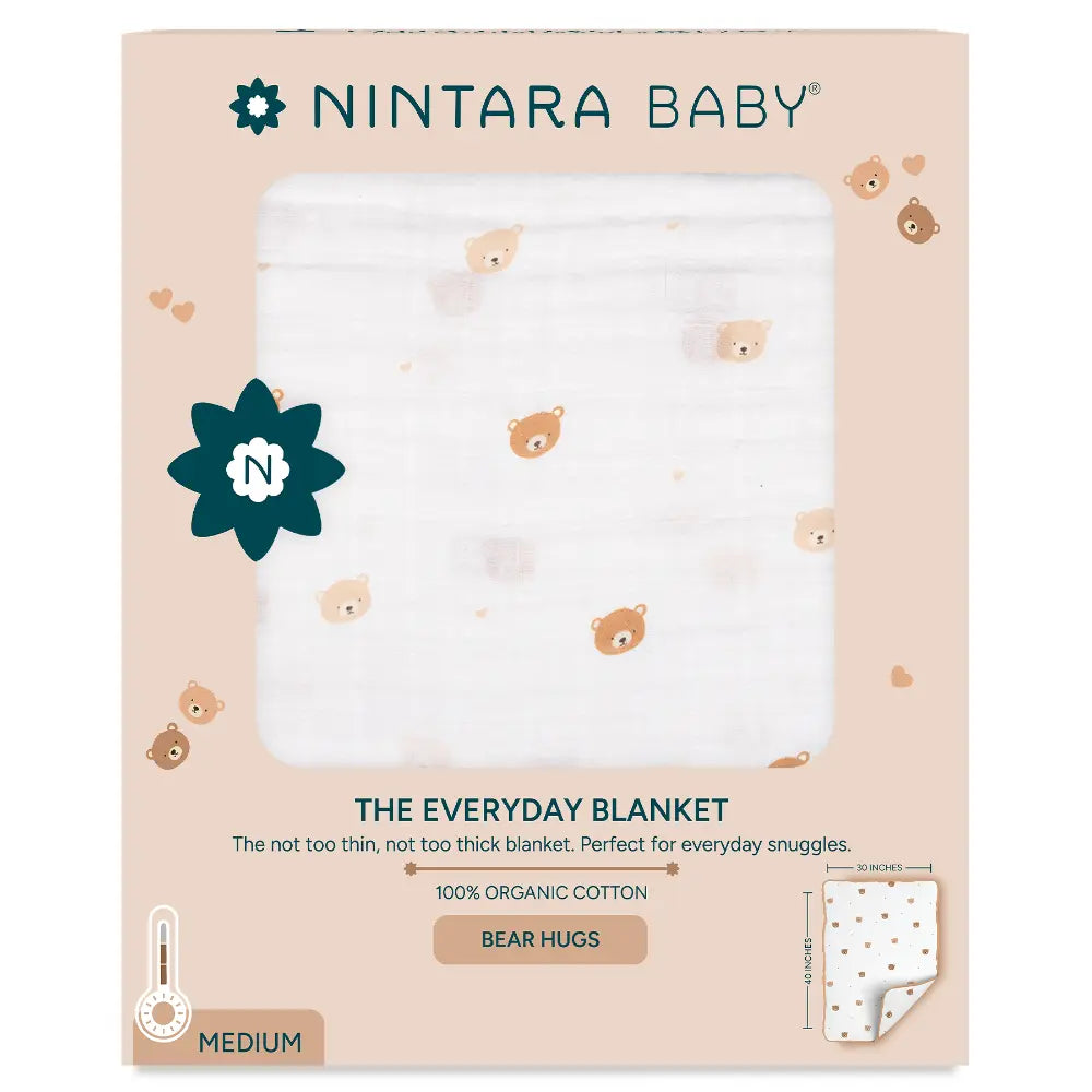 Nintara Baby The Everyday Blanket - (Medium Blanket) - Bear Hugs