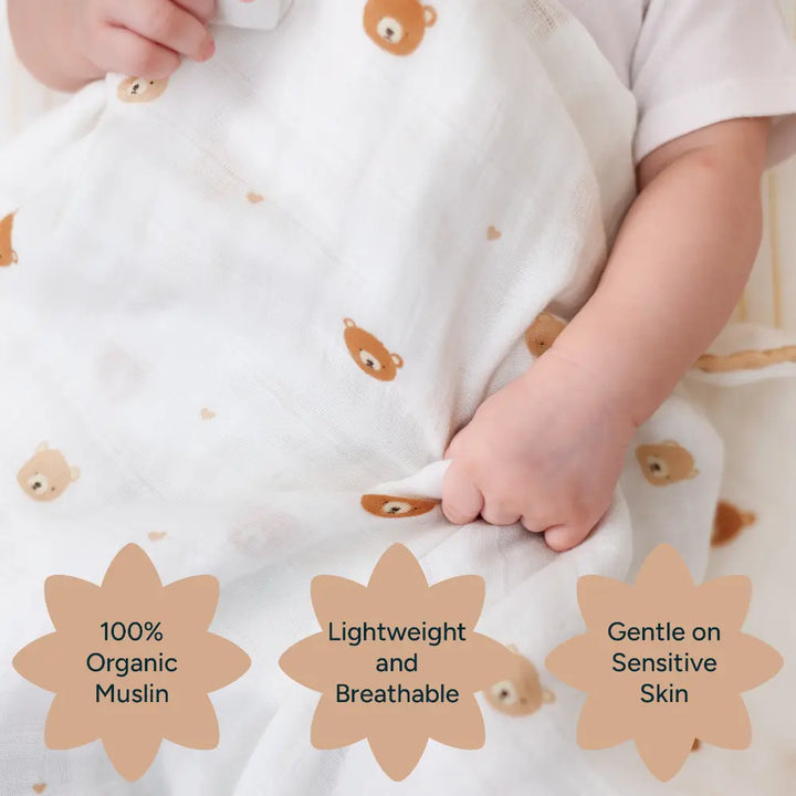 Nintara Baby The Everyday Blanket - (Medium Blanket) - Bear Hugs