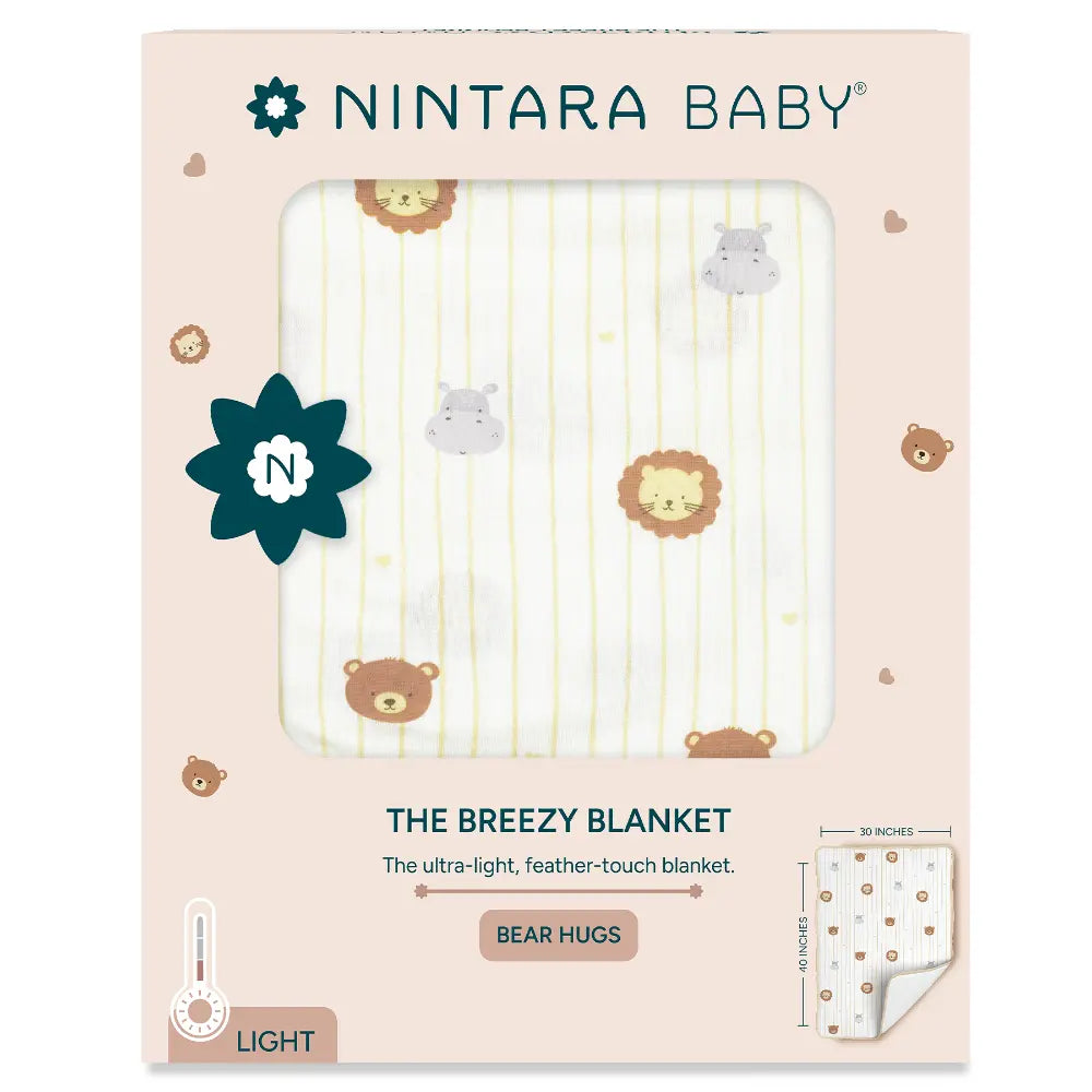 Nintara Baby The Breezy Blanket - (Thin Blanket) - Bear Hugs