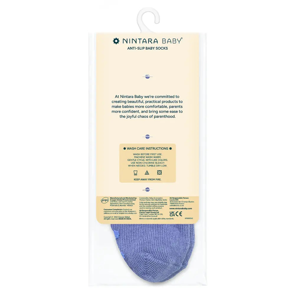 Nintara Baby Anti-Slip Socks - Midnight Stripes (Pack of 3)
