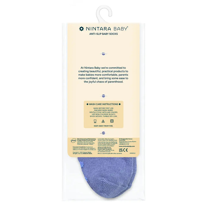Nintara Baby Anti-Slip Socks - Midnight Stripes (Pack of 3)