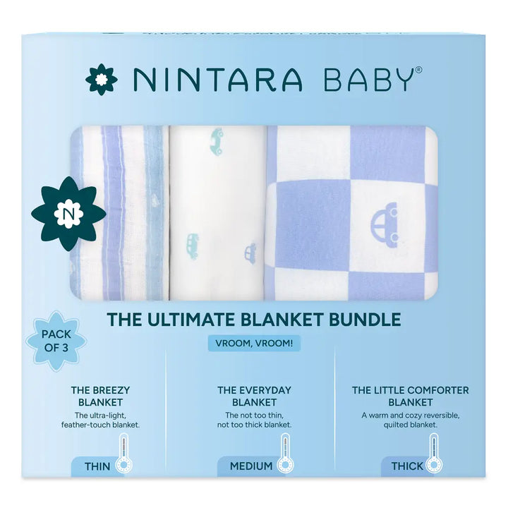 Nintara Baby The Ultimate Blanket Bundle - (Combo Pack - Thin+Medium+Thick Blanket)