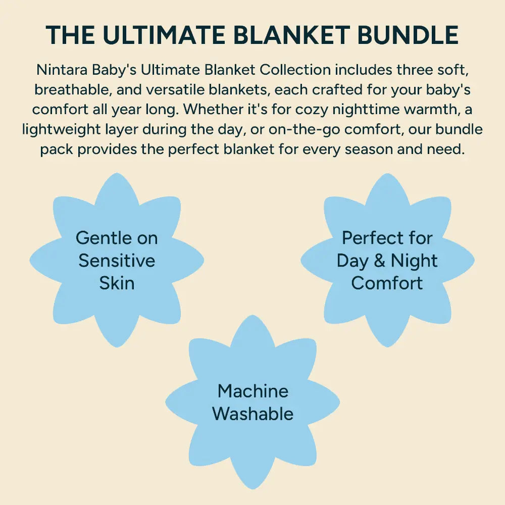 Nintara Baby The Ultimate Blanket Bundle - (Combo Pack - Thin+Medium+Thick Blanket)