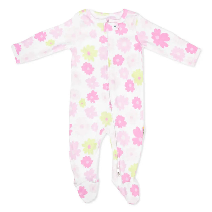 Nintara Baby Unisex Footed Bodysuit – 100% Organic Cotton Zip-Up Sleeper - Big Bloom
