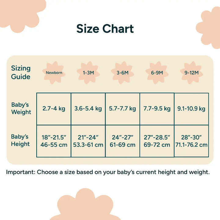 Nintara Baby Unisex Footed Bodysuit – 100% Organic Cotton Zip-Up Sleeper - Big Bloom
