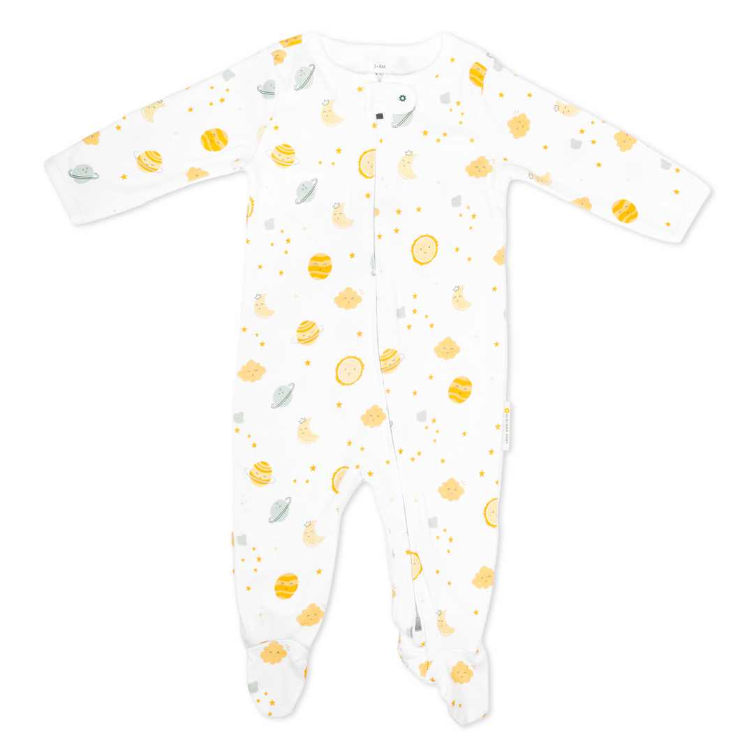 Nintara Baby Unisex Footed Bodysuit – 100% Organic Cotton Zip-Up Sleeper - Up So High