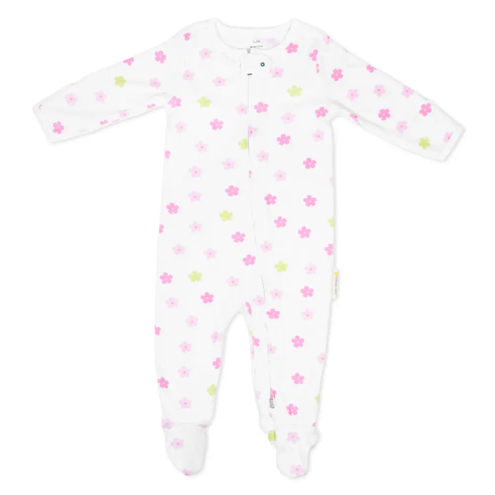 Nintara Baby Unisex Footed Bodysuit – 100% Organic Cotton Zip-Up Sleeper - Little Bloom