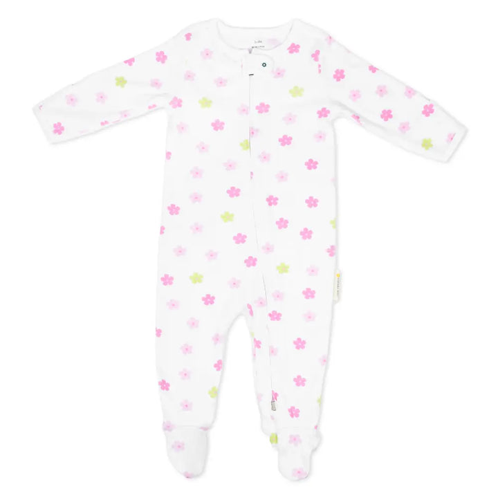 Nintara Baby Unisex Footed Bodysuit – 100% Organic Cotton Zip-Up Sleeper - Little Bloom