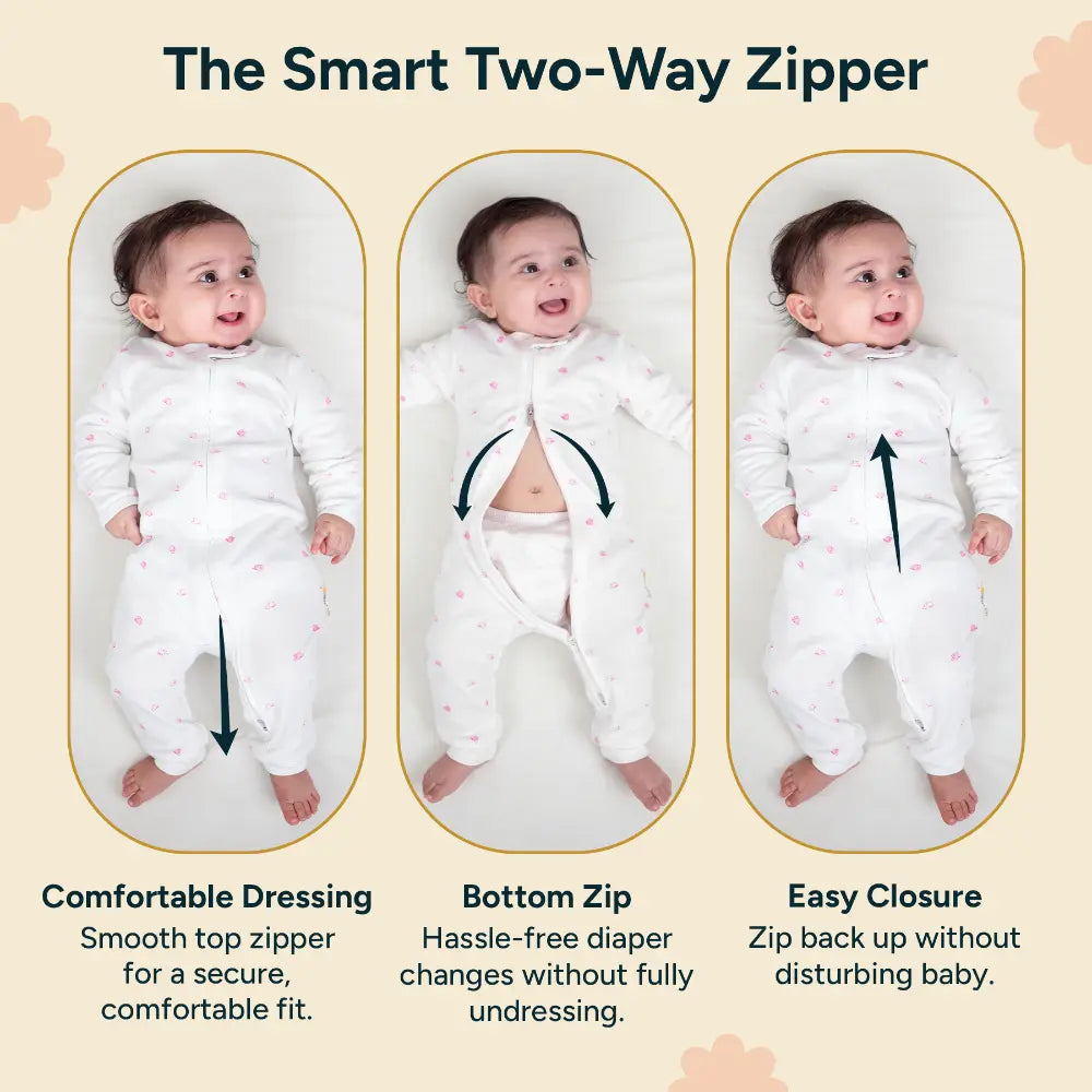 Nintara Baby Footless Bodysuit – 100% Organic Cotton Zip-Up Sleeper - Blue Stripes