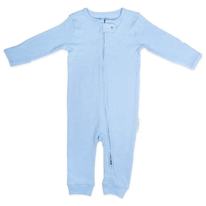 Nintara Baby Footless Bodysuit – 100% Organic Cotton Zip-Up Sleeper - Solid Blue