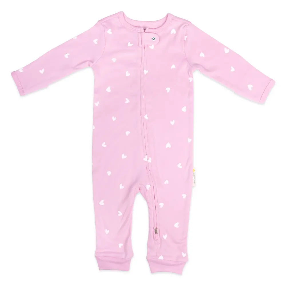Nintara Baby Zip-Up Footless Bodysuit – 100% Organic Cotton - Little Hearts