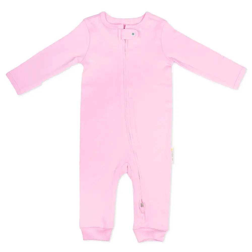 Nintara Baby Footless Bodysuit – 100% Organic Cotton Zip-Up Sleeper - Soild Pink