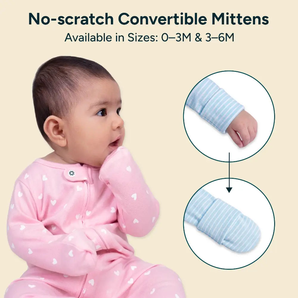 Nintara Baby Footless Bodysuit – 100% Organic Cotton Zip-Up Sleeper - Soild Pink
