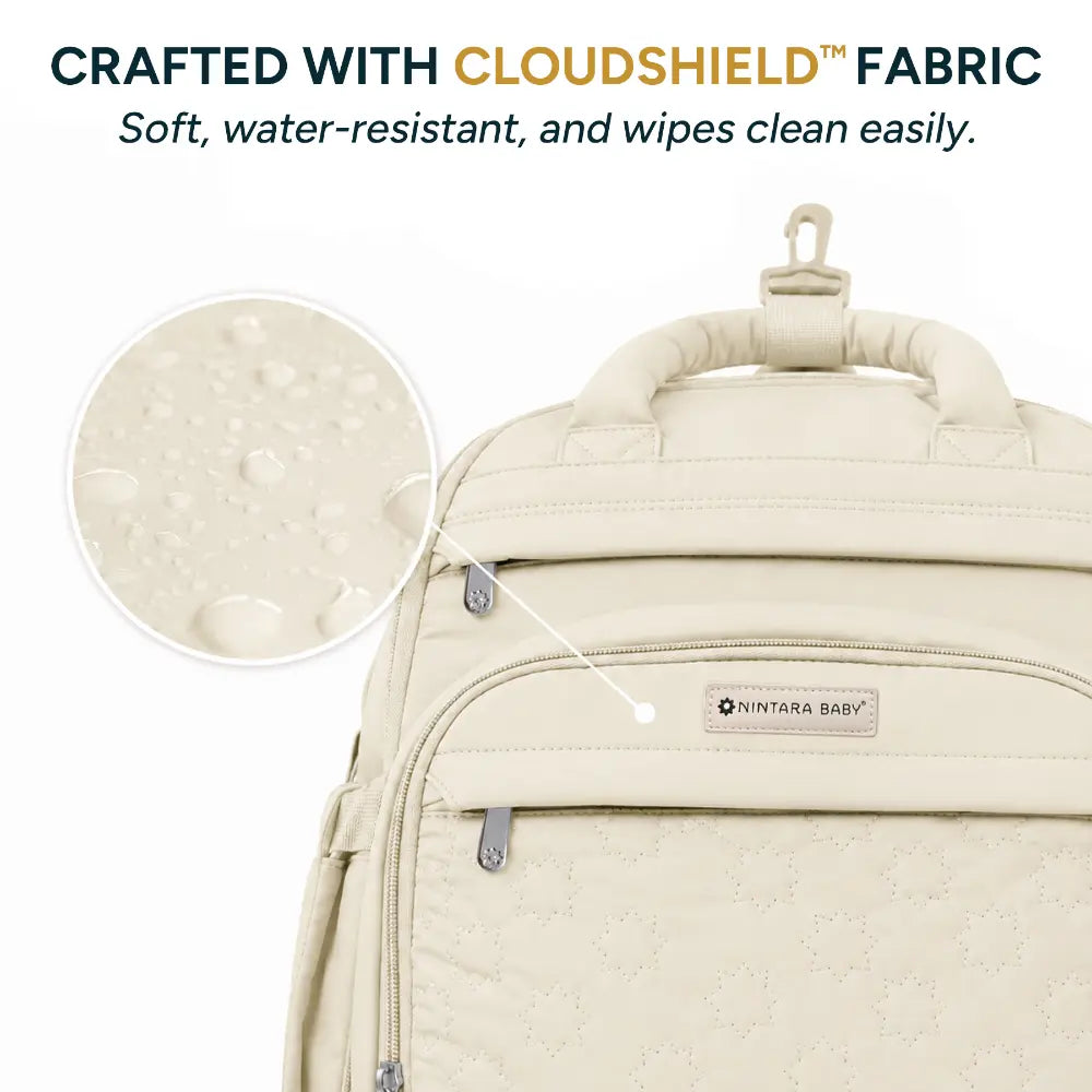 Nintara Baby Diaper Bag for Mothers – Water-Resistant Baby Travel Bag - Beige