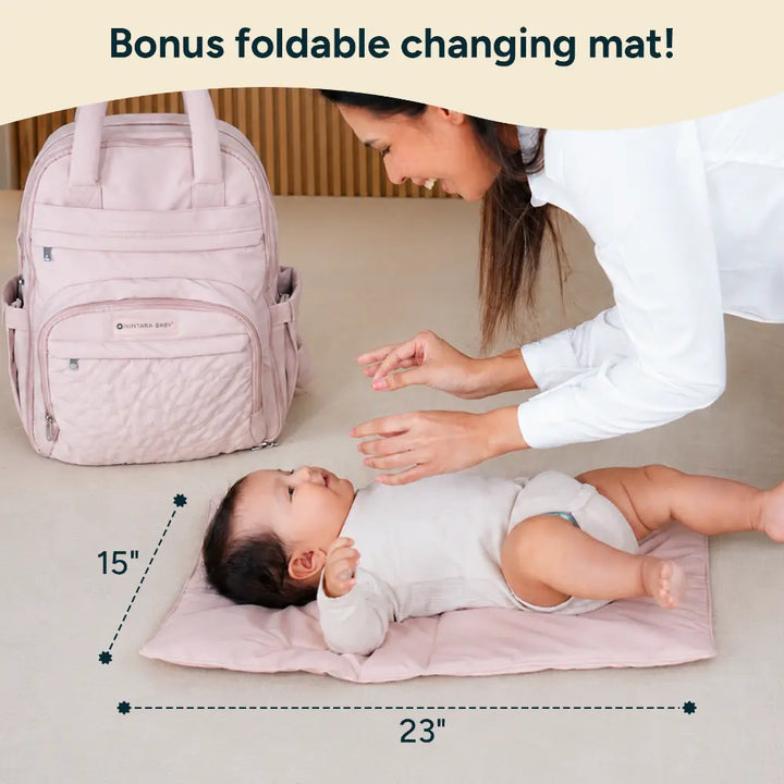 Nintara Baby Diaper Bag for Mothers – Water-Resistant Baby Travel Bag - Beige