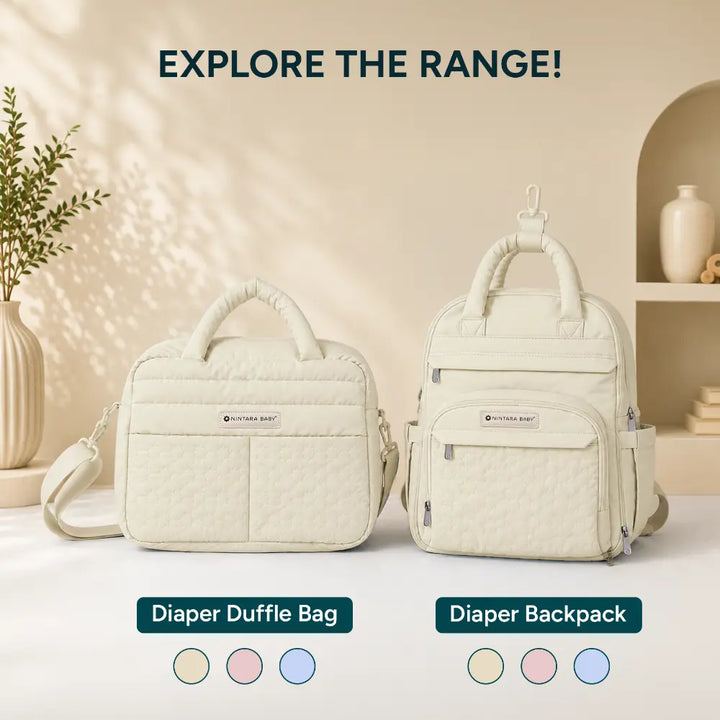 Nintara Baby Diaper Bag for Mothers – Water-Resistant Baby Travel Bag - Beige