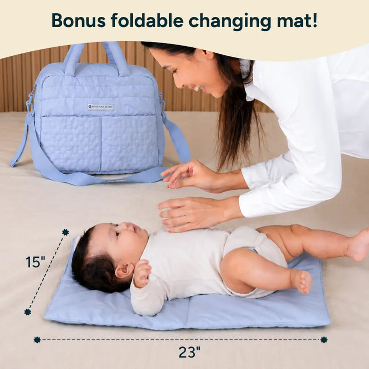 Nintara Baby Diaper Duffle Bag for Mothers, Travel Bag with 11 Compartments - Beige