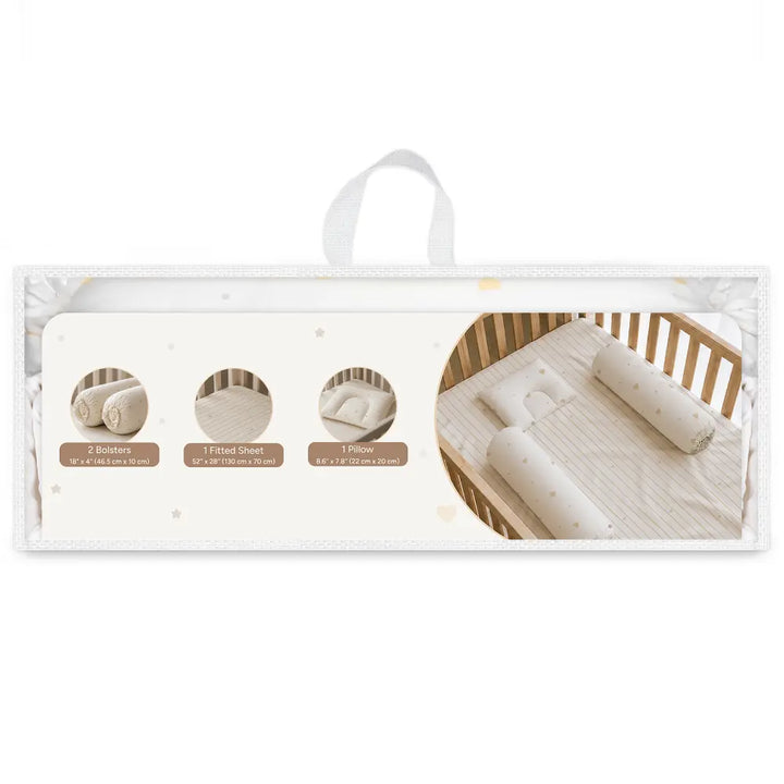 Nintara Baby 4-Piece Baby Bedding Set, 100% Cotton Nursery Bedding