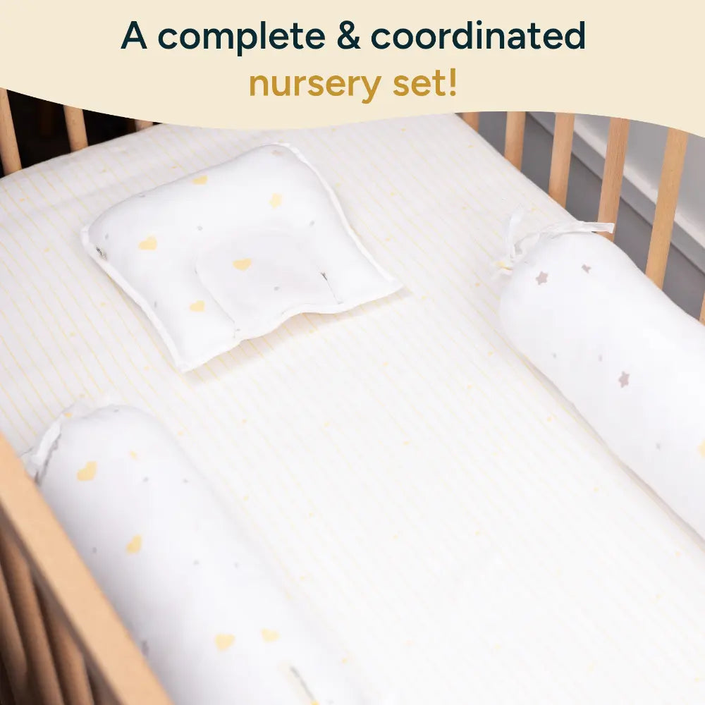 Nintara Baby 4-Piece Baby Bedding Set, 100% Cotton Nursery Bedding