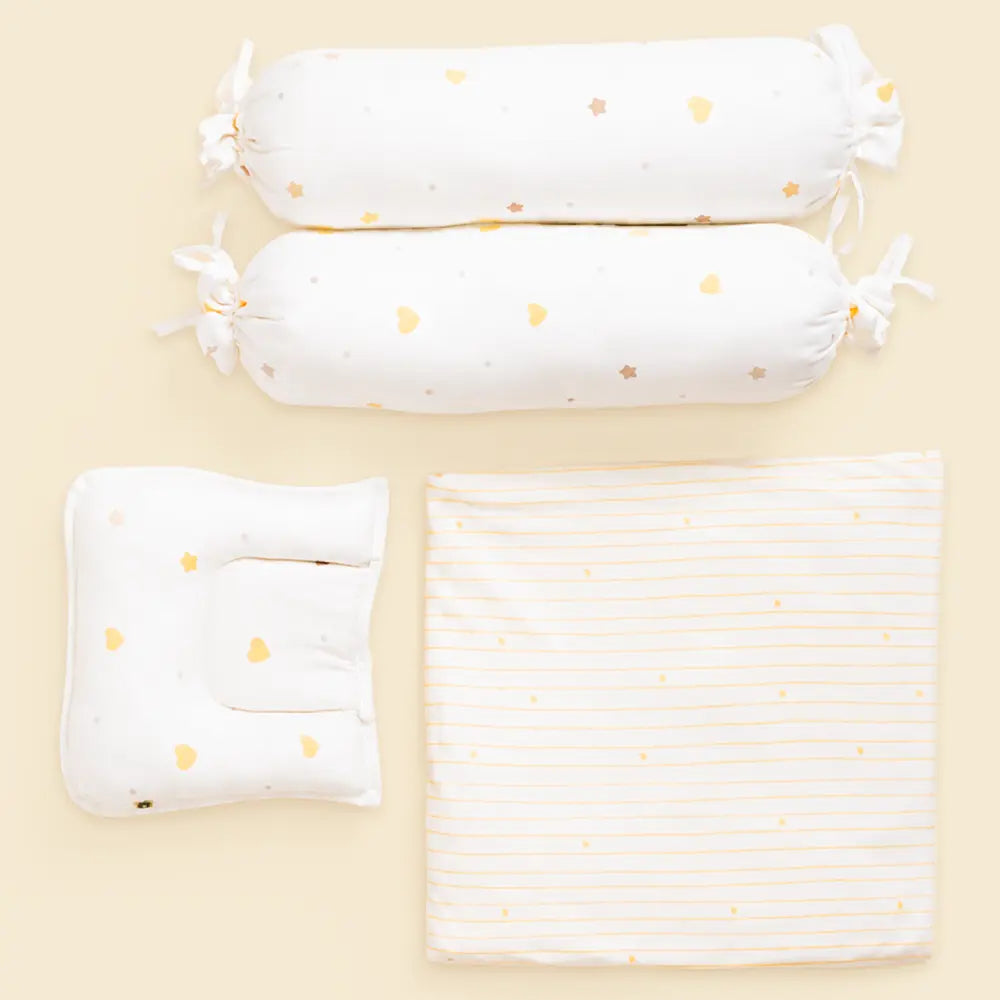 Nintara Baby 4-Piece Baby Bedding Set, 100% Cotton Nursery Bedding