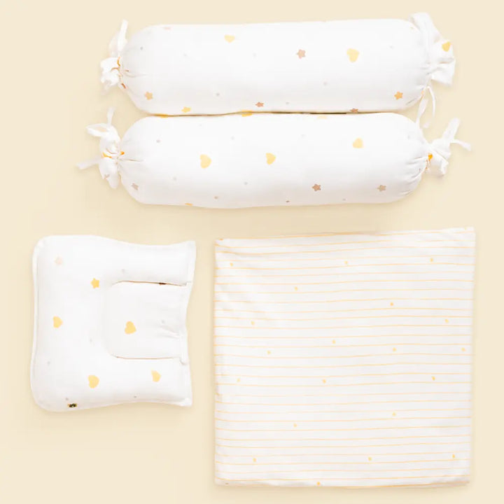 Nintara Baby 4-Piece Baby Bedding Set, 100% Cotton Nursery Bedding