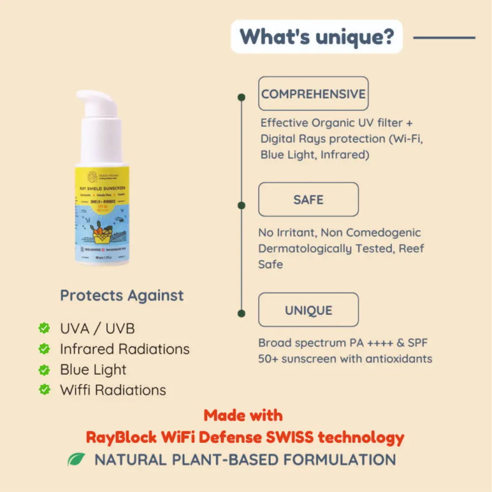 Little Rituals Organic Baby Sun Screen SPF 50+ with WiFi and Blue Light Protection