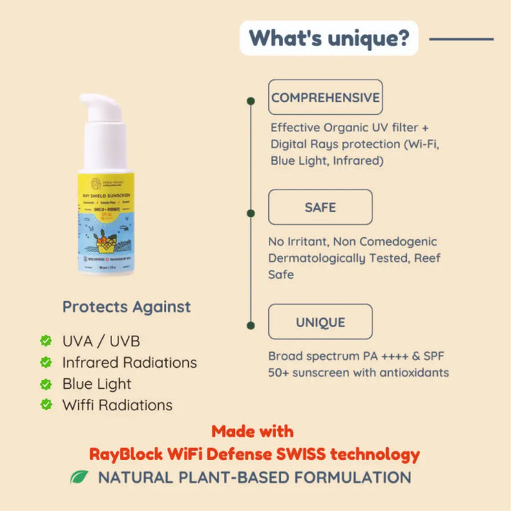 Little Rituals Organic Baby Sun Screen SPF 50+ with WiFi and Blue Light Protection